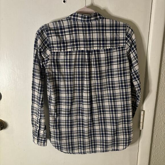 Madewell Slim Ex-Boyfriend Plaid Button Down Shirt XS Academia Classic Preppy - Picture 6 of 12